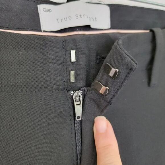 GAP True Straight Stretch Pants Black Women Size 6A Mid Rise Work Career Classic - Picture 8 of 11